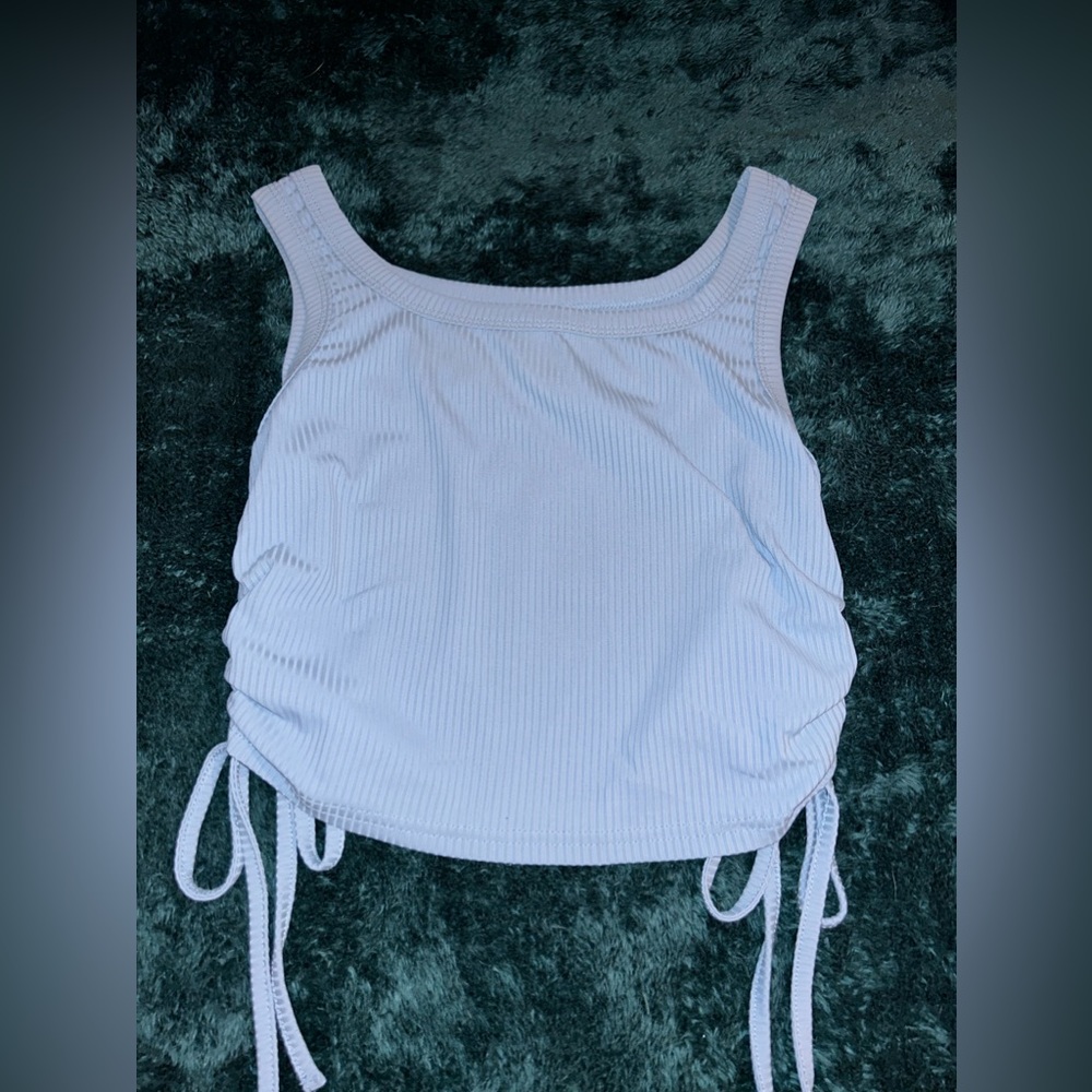Blue lace-up tank
